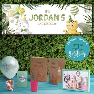 Safari Banner Customizable Template Instant Download