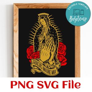 Gracias Madre Mia PNG SVG file template