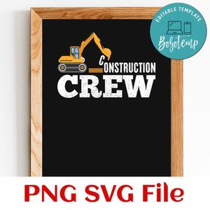Construction crew PNG design template