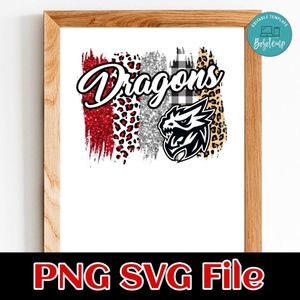 Team Blue Dragons Brush stroke PNG design template