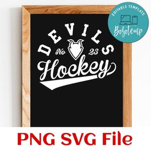 Devils Hockey Team SVG Customizable