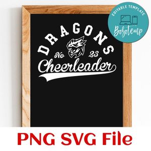 Dragons Cheerleader Team SVG Customizable