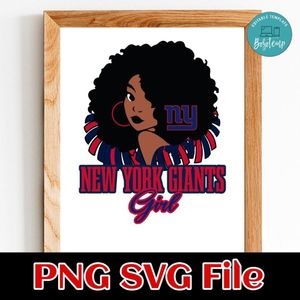 New York Giants girl PNG SVG file template