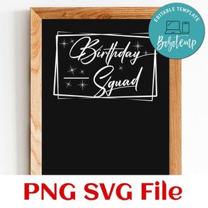 Birthday squad PNG SVG design template