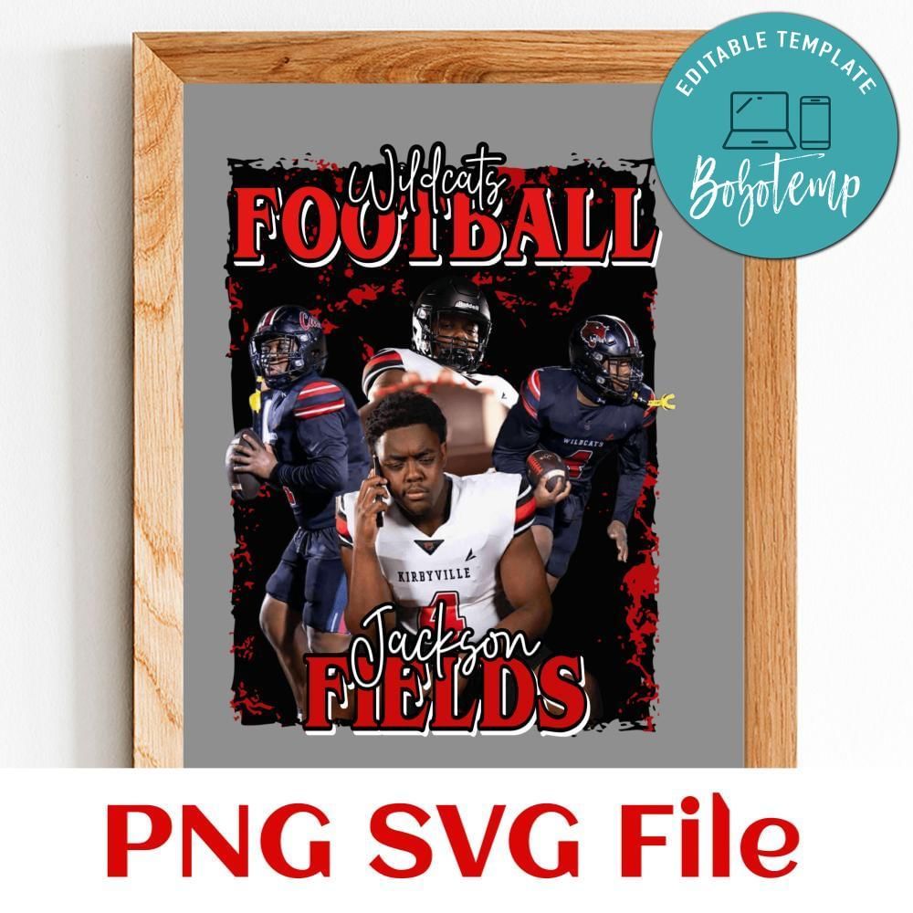 Custom Football Personalized Player Customer Request PNG file template