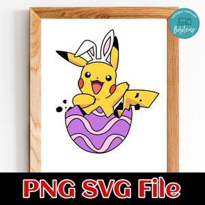 Pikachu Easter Bunny PNG SVG file template