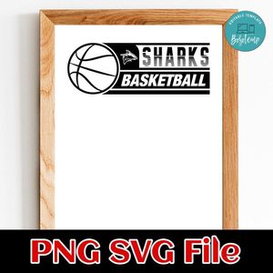 Sharks Basketball SVG design template