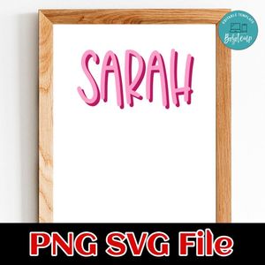 Sarah text Customer Request PNG file template