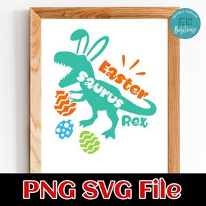 Easter Bunny Saurus SVG PNG Customizable Instant Download