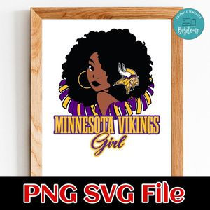 Minnesota Vikings girl PNG SVG file template