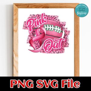 US Football Rugby Pink out Customer Request PNG file template