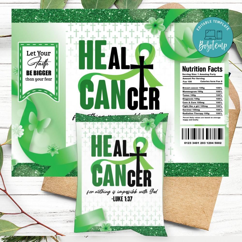 Lymphoma Cancer Chip Bag Customizable template DIY | Bobotemp