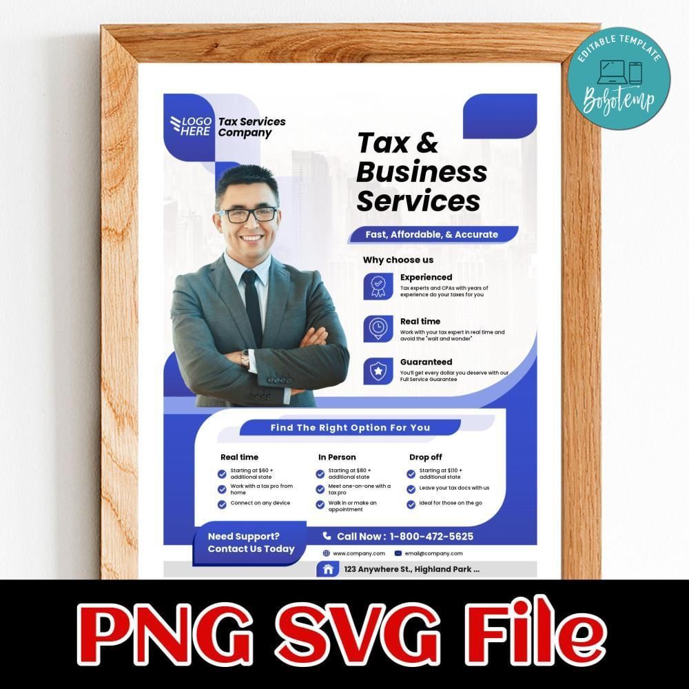 Tax Prep Flyer Template Customizable Instant Download