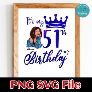 It's my 51th Brithday PNG SVG design template