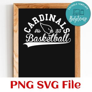 Cardinals Basketball Team SVG Customizable