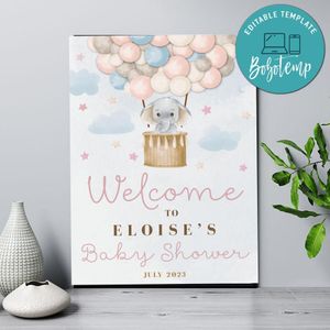 Baby Shower Welcome Sign Customizable Template Instant Download