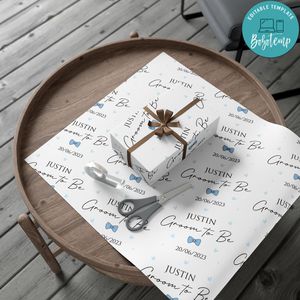 Personalised Groom to Be Gift Wrap Customizable