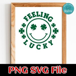 Feeling Lucky Shamrock PNG SVG file template