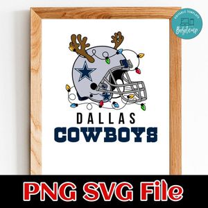 Dallas Cowboys Helmet Deer Antlers PNG SVG Customizable Instant Download