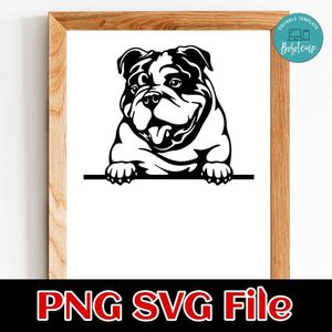 English Bulldog PNG SVG file template