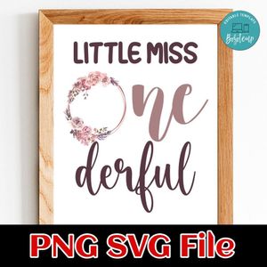 Little miss one derful PNG SVG file template