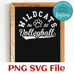 Wildcats Volleyball Team SVG Customizable