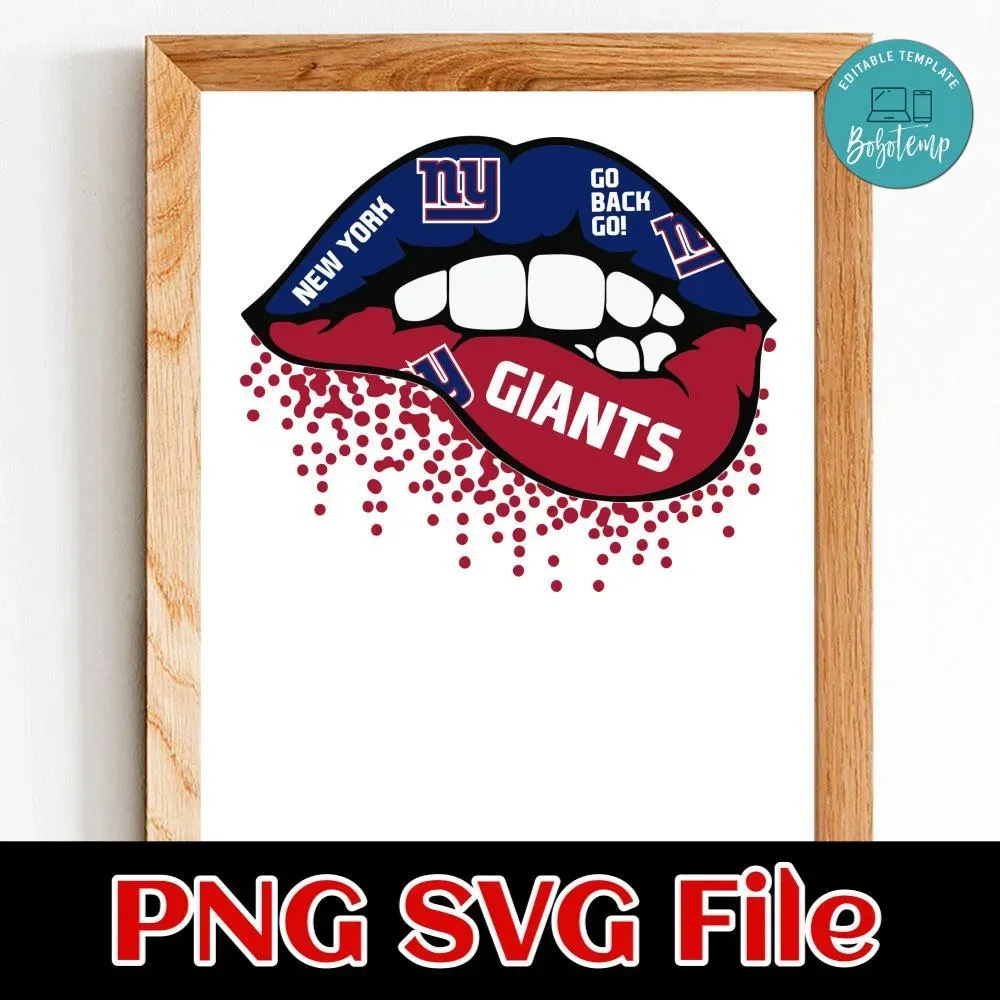 Lips New York Giants PNG file template Bobotemp