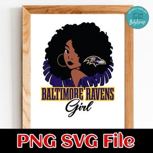 Baltimore Ravens girl PNG SVG file template