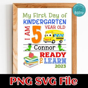 First Day of Kindergarten PNG design template