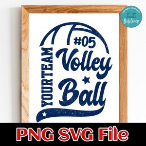 Volleyball custom Name and Number PNG SVG design template