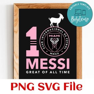 Miami 10 GOAT SVG PNG design template
