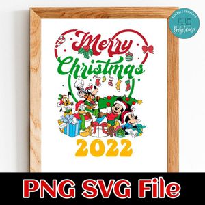 Cartoon Characters Merry Christmas PNG SVG file template