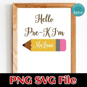 Hello Pre kindergarten Customer Request PNG file template