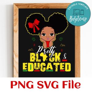 Pretty Black Educated PNG SVG file template