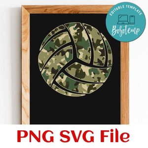 Volley ball camouflage Customer Request PNG file template