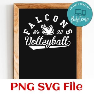 Falcons Volleyball Team SVG Customizable