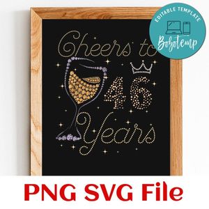 Cheers to 43 years PNG design template