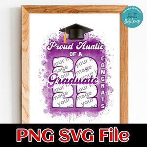 Proud Auntie Of a Graduate PNG design template