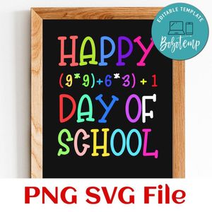 Happy Day Of School PNG SVG file template