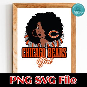 Chicago Bears girl PNG SVG file template