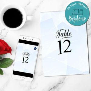 Toronto Maple leafsem Table Number Template Customizable Instant Download