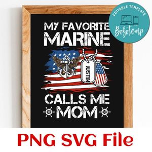 Marine Mother Custom Name SVG PNG design template