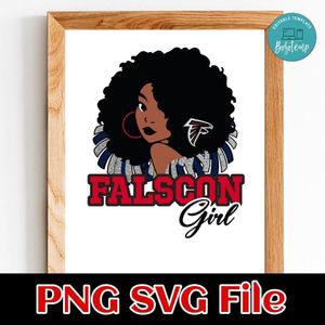Falcons Girl PNG SVG file template