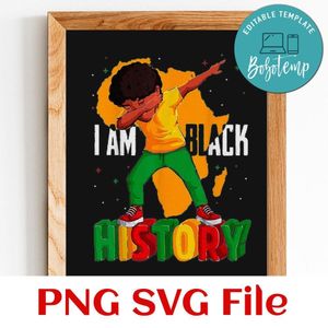 I Am Black History Black History Month PNG file template