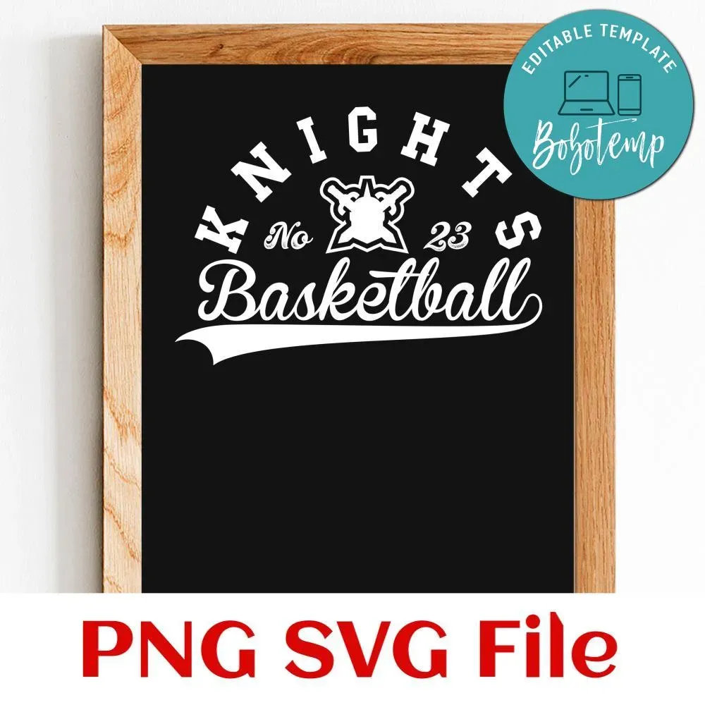 Knights Basketball Team SVG Customizable Bobotemp