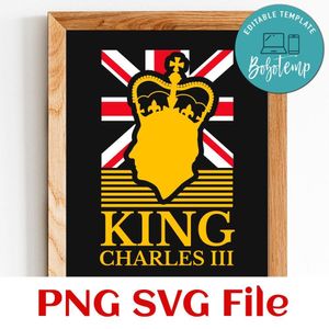 King Charles III PNG SVG design template