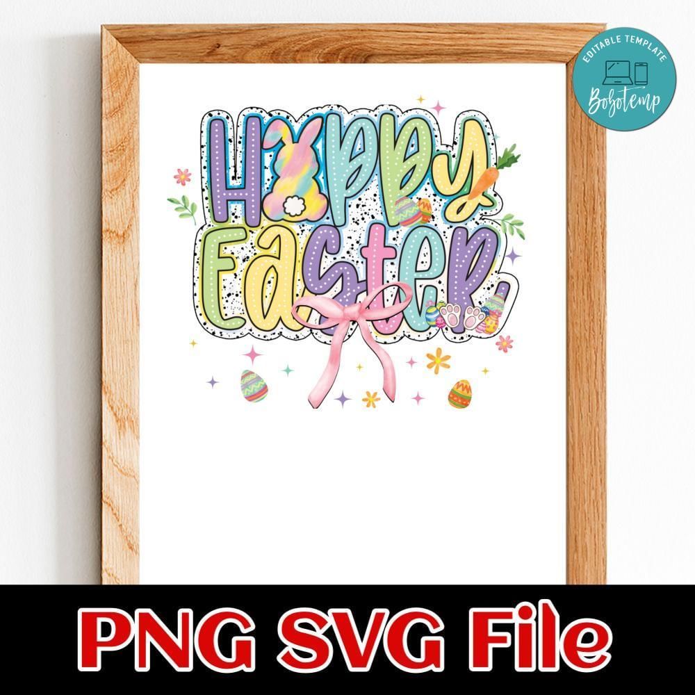 Happy Easter Bow Customer Request PNG file template