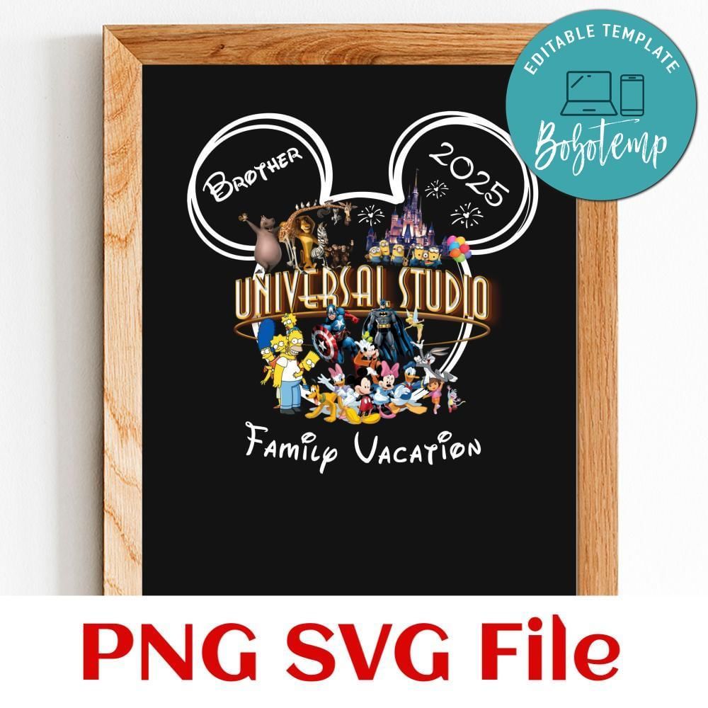 Universal Studio Family Party Customer Request PNG file template