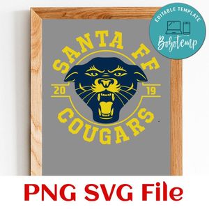Santa FF cougars Customer Request PNG file template