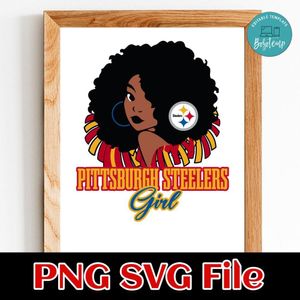 Pittsburgh Steelers girl PNG SVG file template